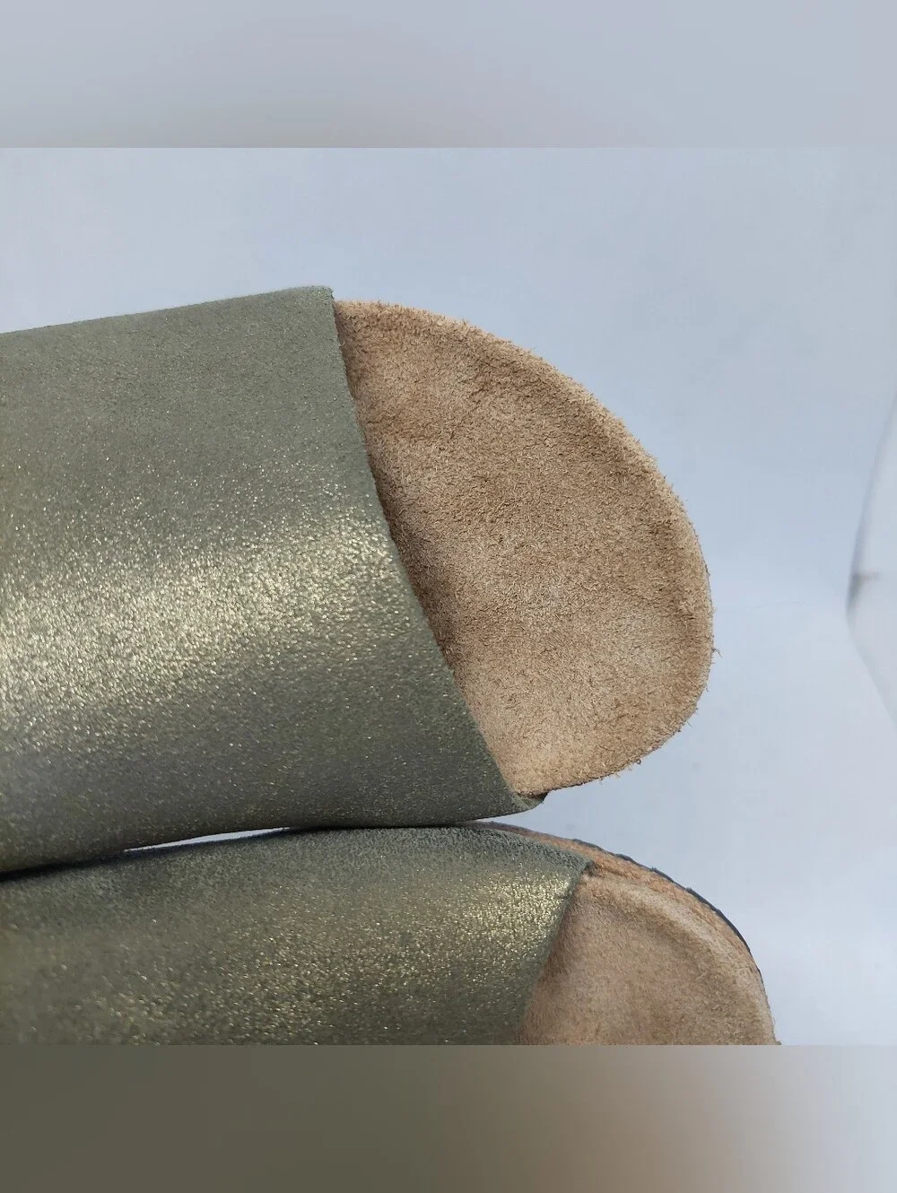 Papillio by Birkenstock Namica Suede Wedge Olive Green Metallic Womens Size 6
